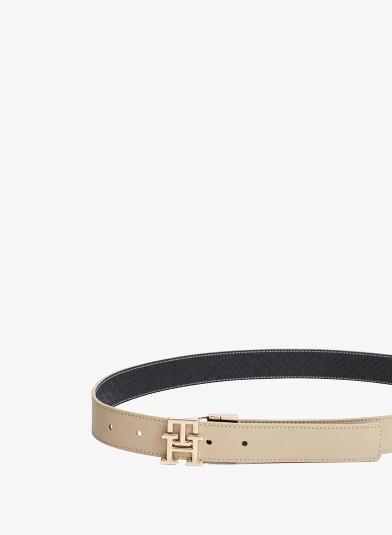 تومي هيلفيغر حزام جلد قابل للعكس بإبزيم بشعار